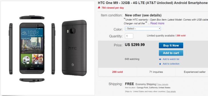 Fotografía - [Offre Alerte] Open Box AT & T débloqué HTC One Down To M9 299 $ sur eBay